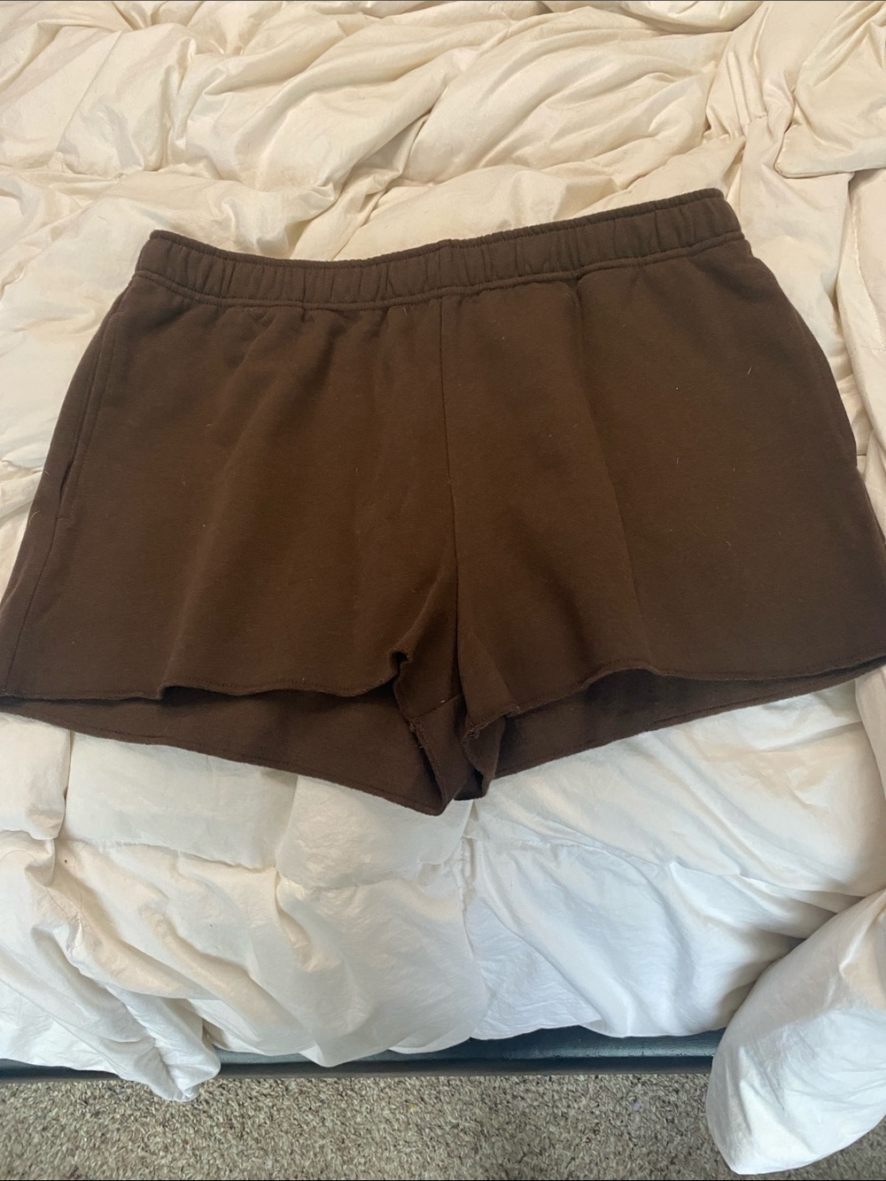 No Boundaries Dark Brown Athletic Shorts with Elastic Waistband